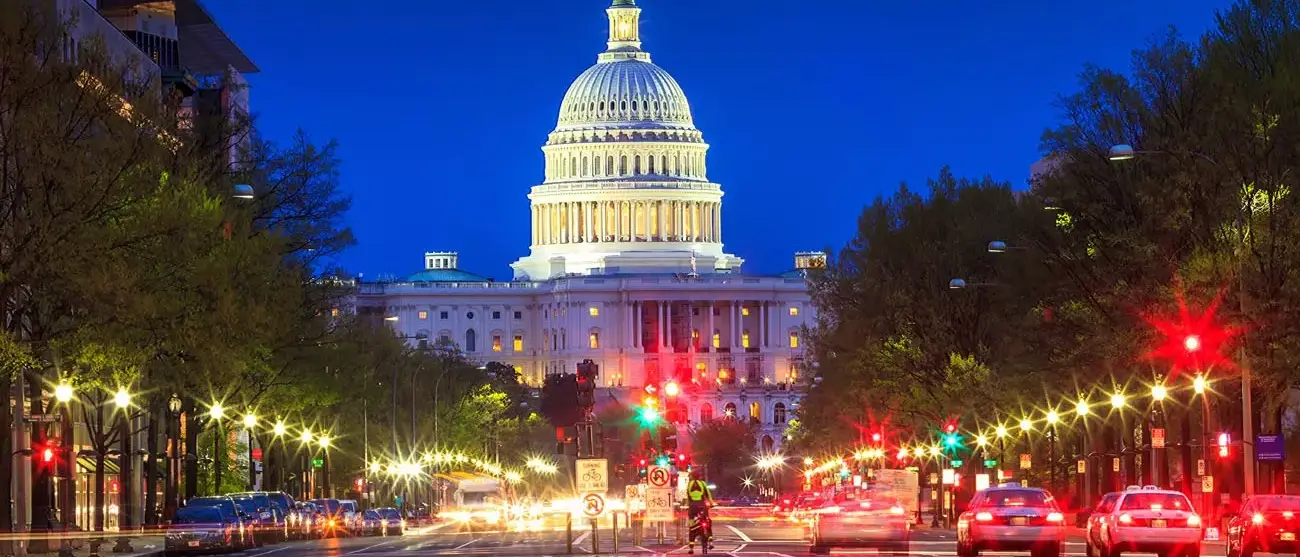 Capitolio em Washington de noite