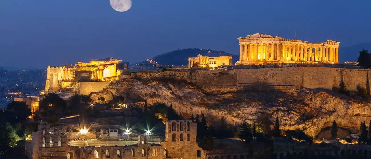 parthenon-e-herodium-construcao-no-acropolis-hill-em-atenas