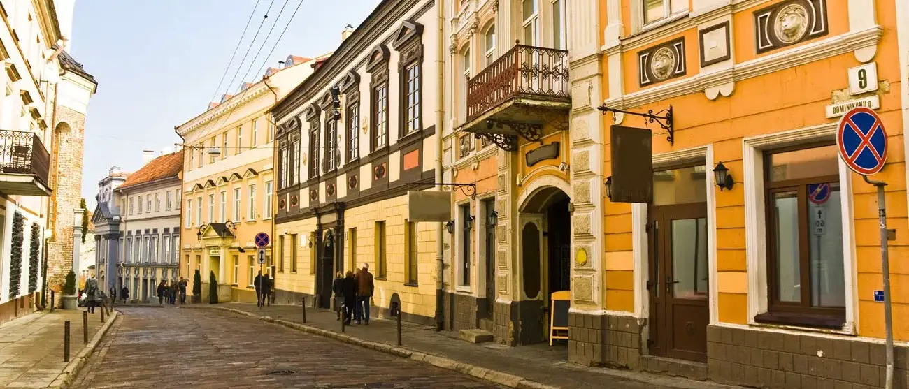 Rua Vilnius da cidade antiga, lituana