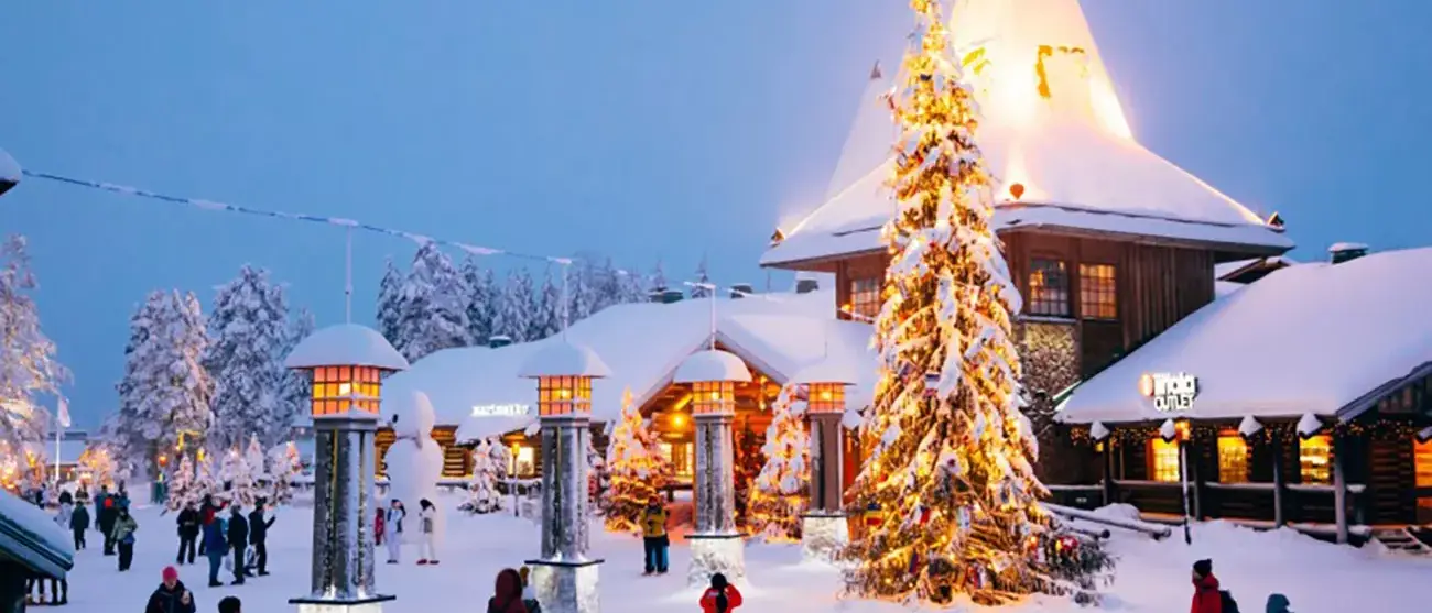 Papai Noel e Aurora Boreal