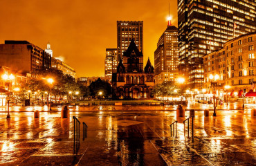 Copley noturna em Boston