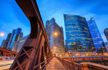 Centro de Chicago de noite