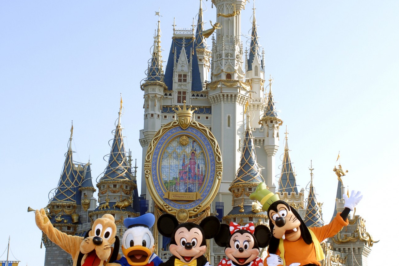 Castelo da Cinderela e turma do Mickey