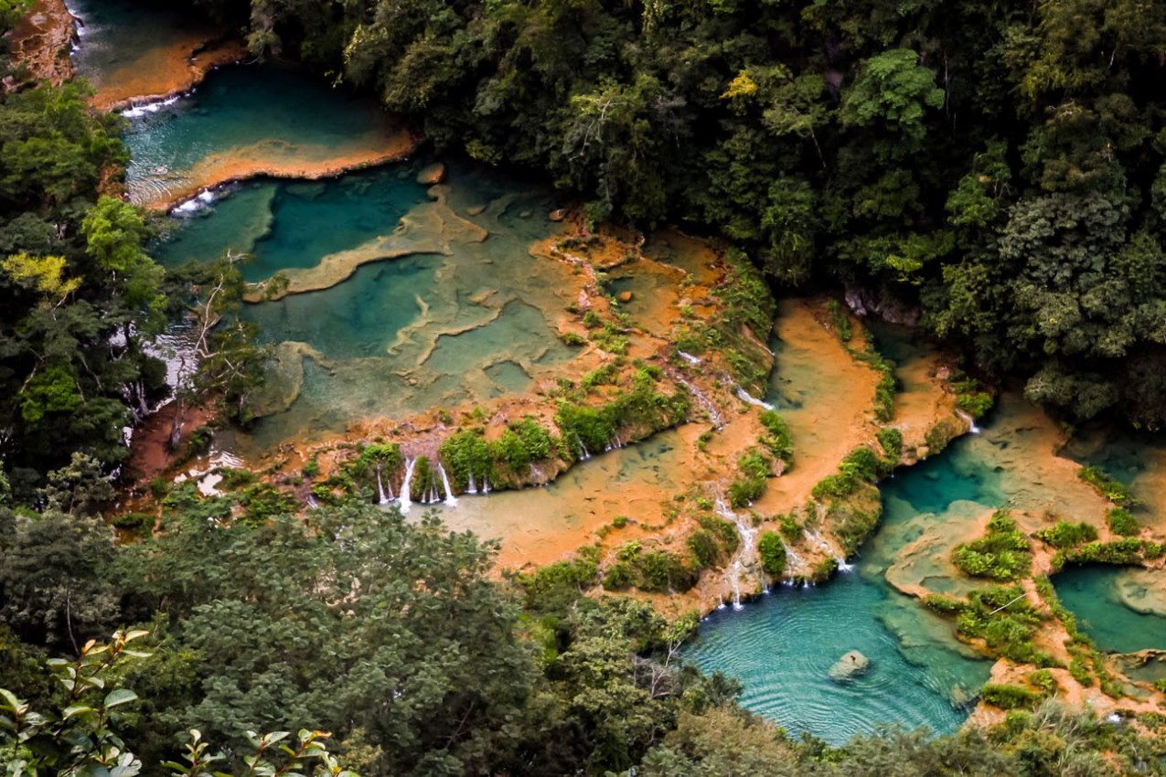 Paisagem em Semuc Champey, Lanquin