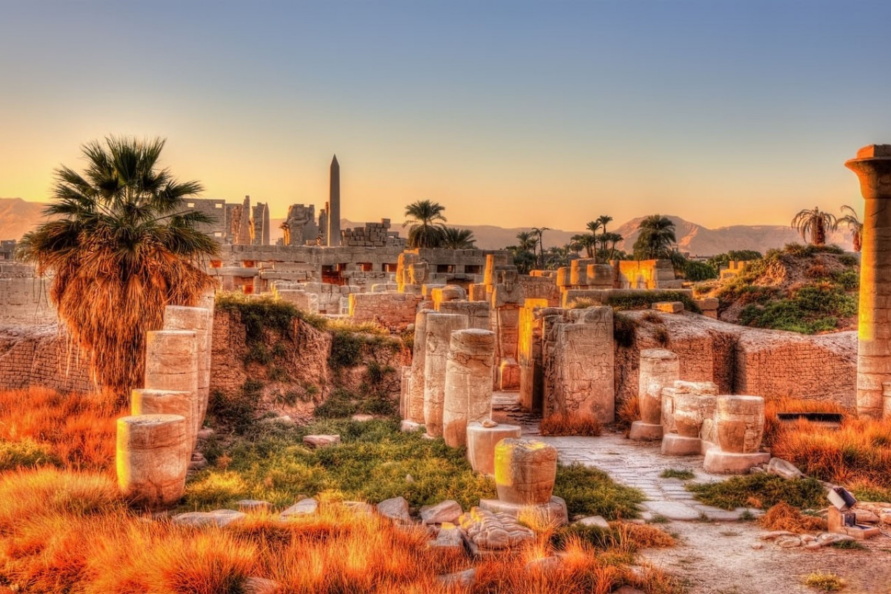 Vista do templo de Karnak - Luxor, Egito