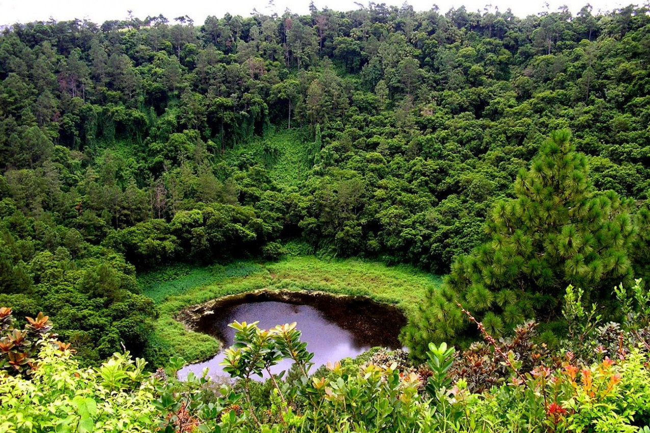 Vulcão Trou aux Cerfs ilhas mauricio