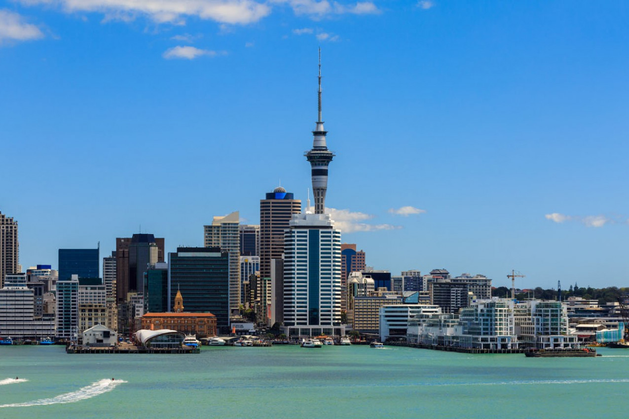 Arquitectura da cidade de Auckland, North Island, Nova Zelândia
