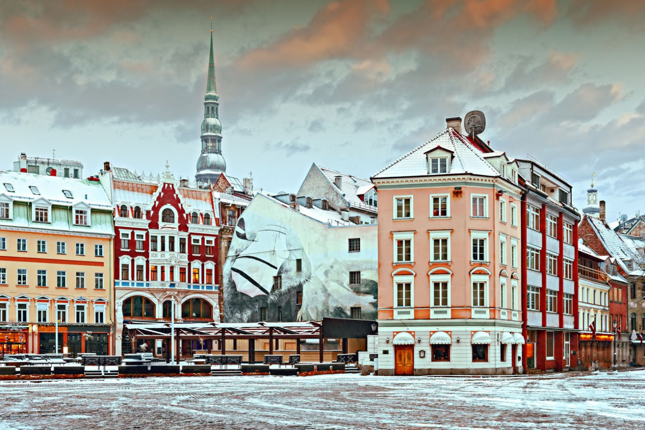Centro da cidade antiga de Riga - capital da Letónia, a Europa
