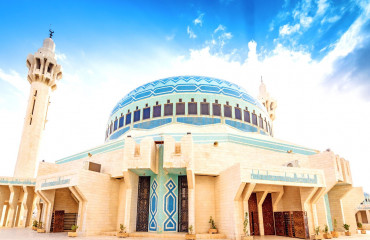 Mesquita Rei Abdullah em Amman, Jordânia. Foi construído entre 1982 e 1989.