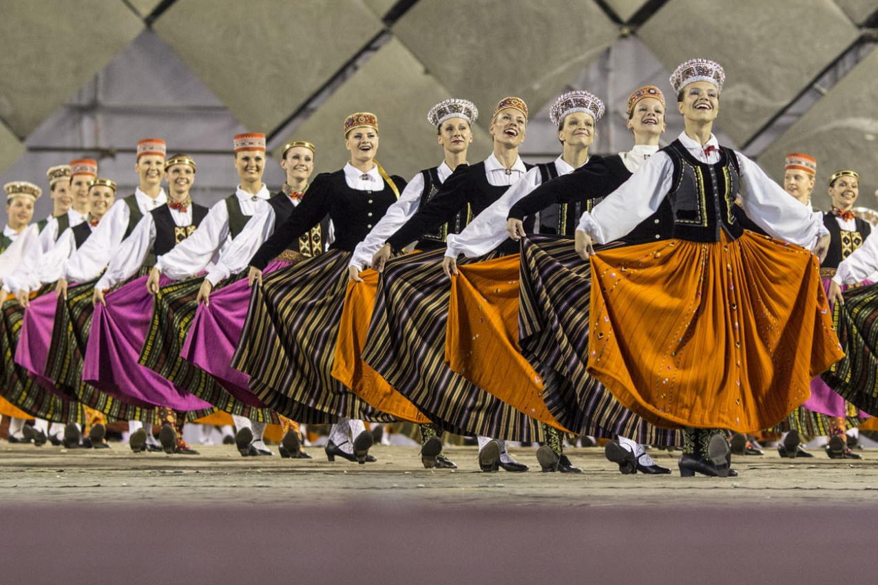 Riga, Letônia - O letão Canção Nacional e Festival de Dança