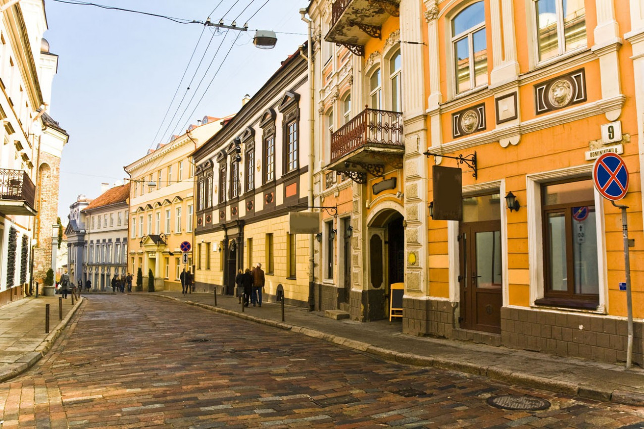 Rua Vilnius da cidade antiga, lituana