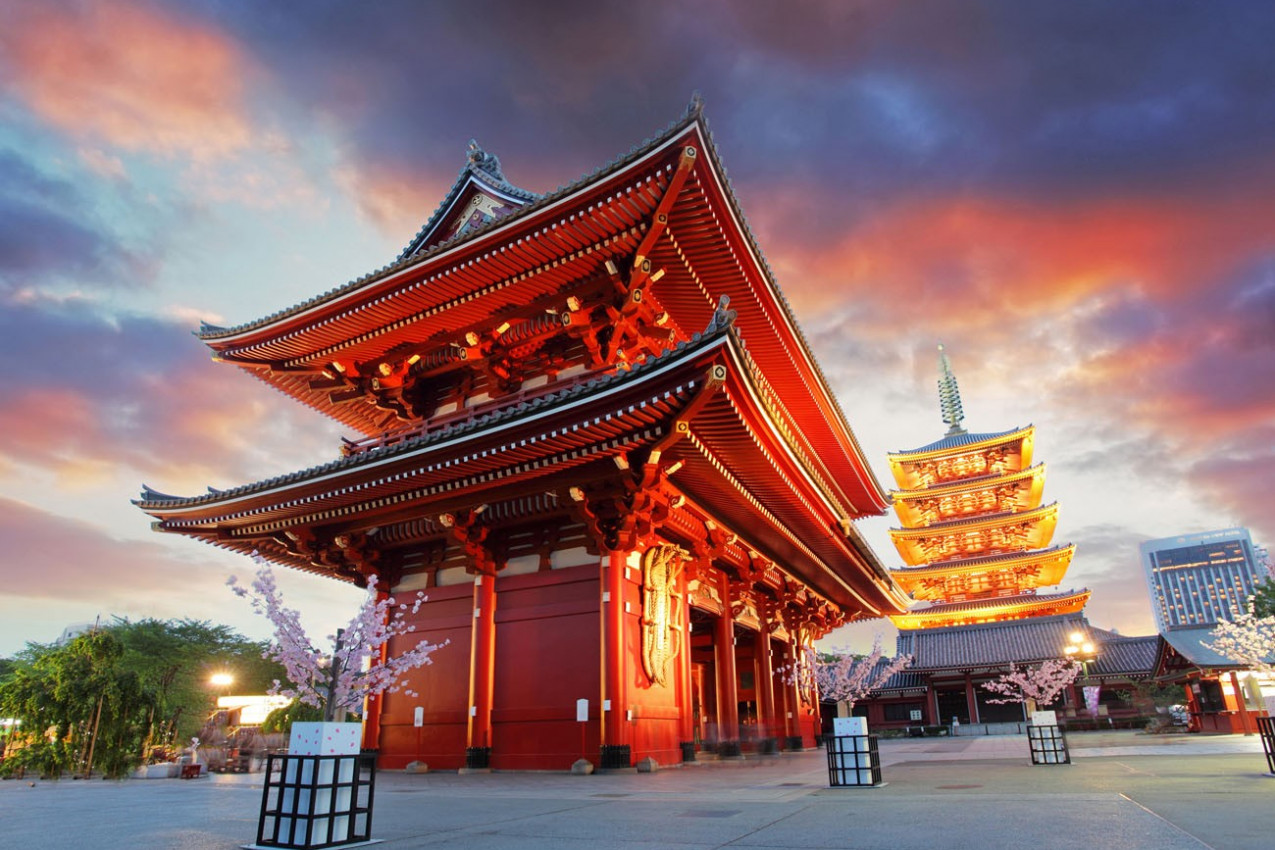 Tóquio - Sensoji-ji, templo em Asakusa, Japão