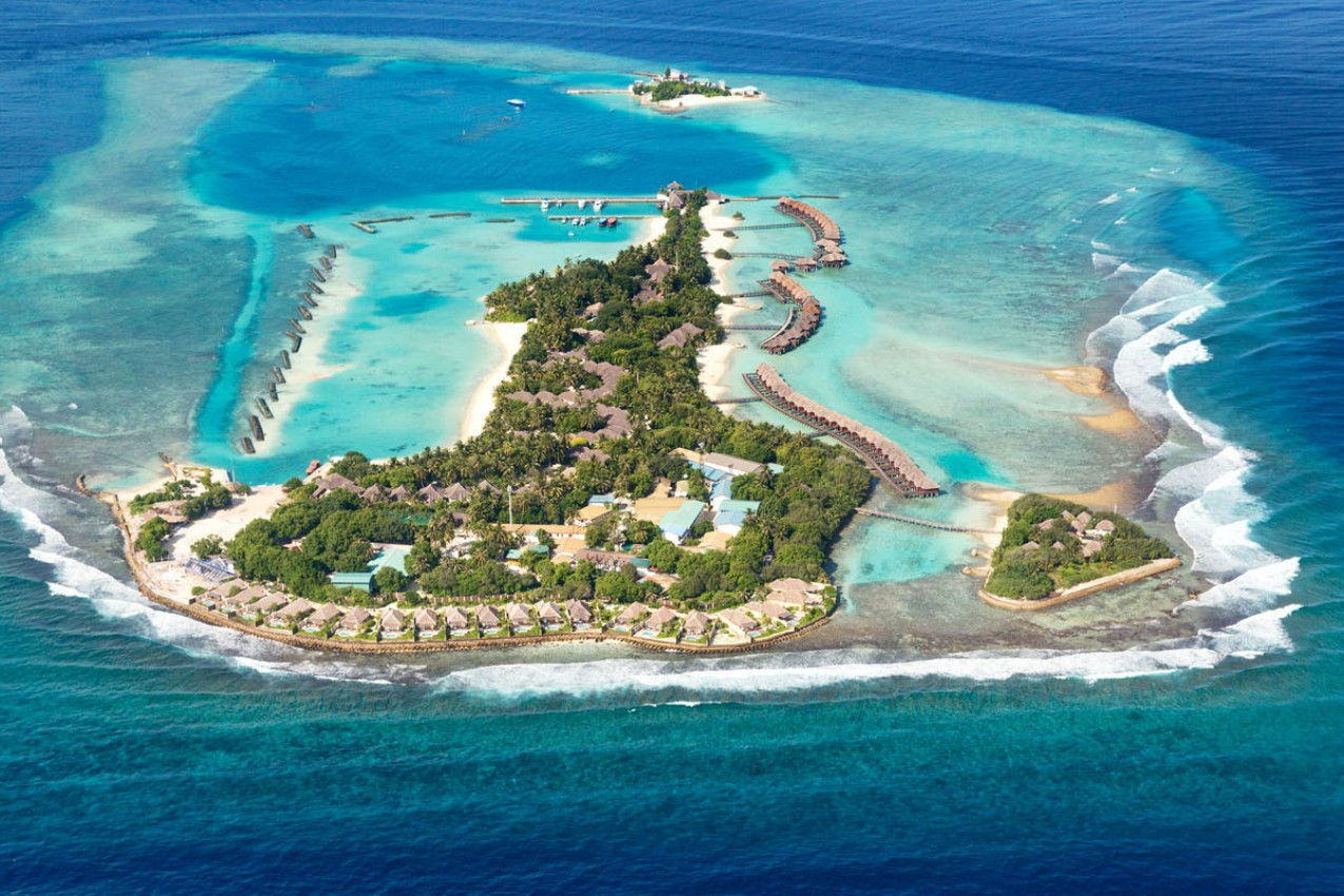 Ilhas Maldivas vista aérea